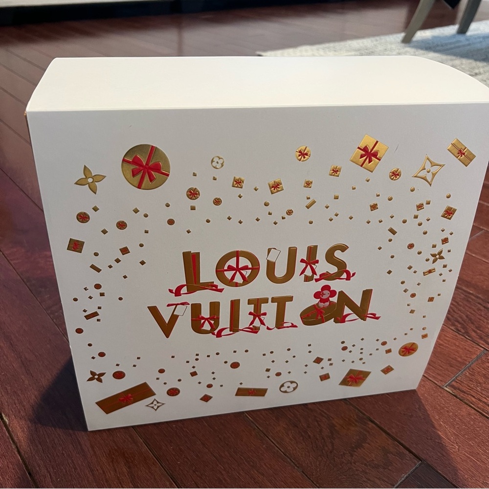 Louis Vuitton Special Edition White and Gold Gift Box with Red Accents